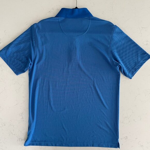 bolle Short Sleeve Athletic 3 Button Polyester Sporty Polo Shirt Blue Sz M NWOT - Picture 6 of 12